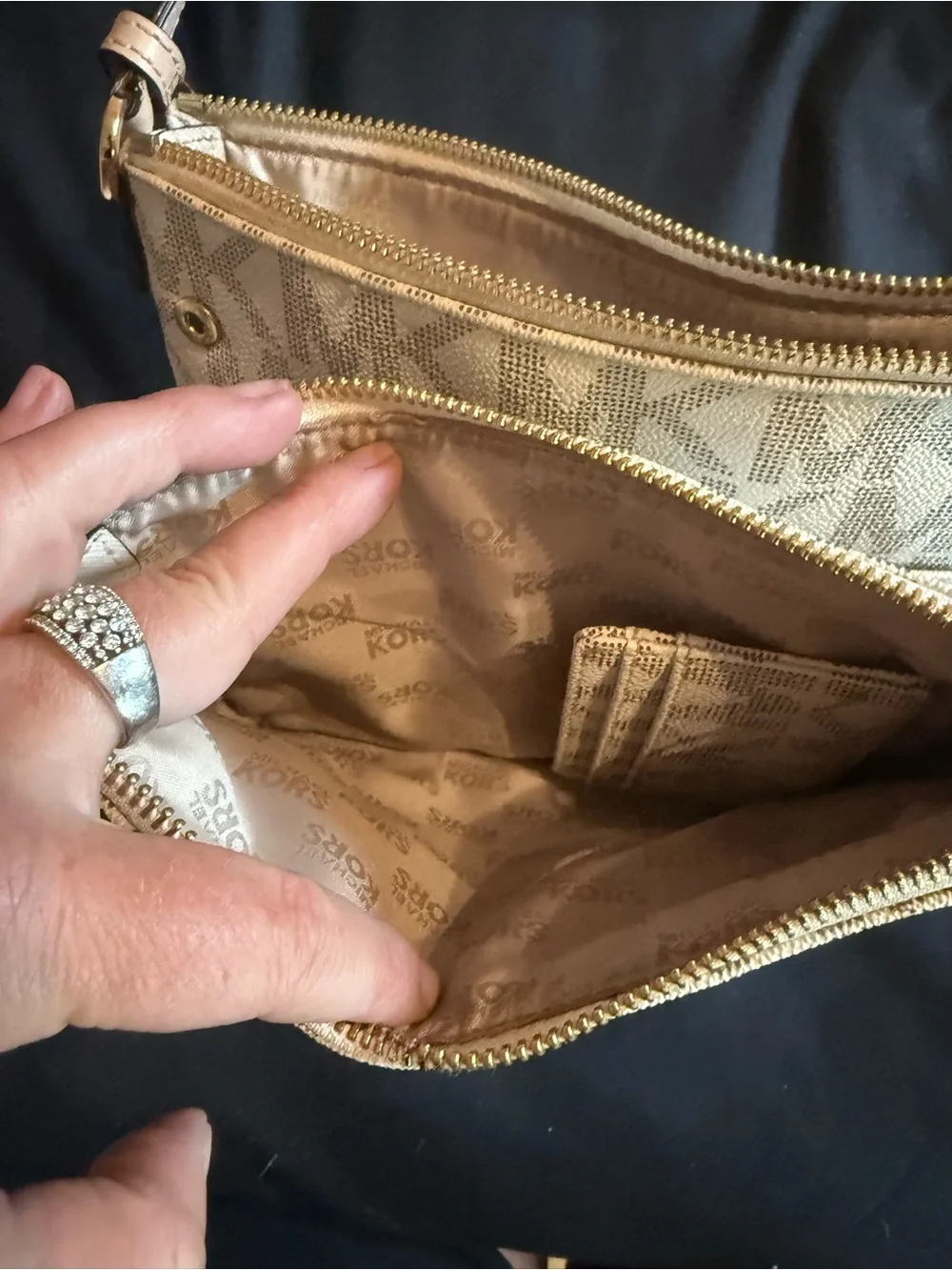 Michael Kors Neutral Logo Crossbody with Card Case